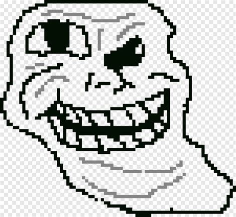 Minecraft Pixel Art Grid Troll Face