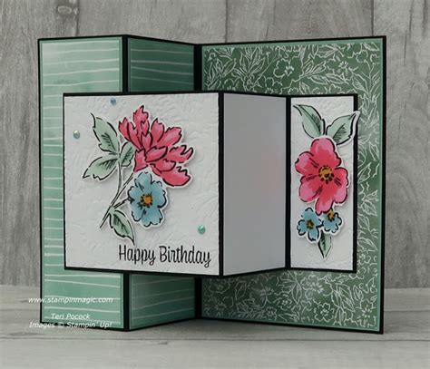 Hand penned petals another double z fold card – Artofit