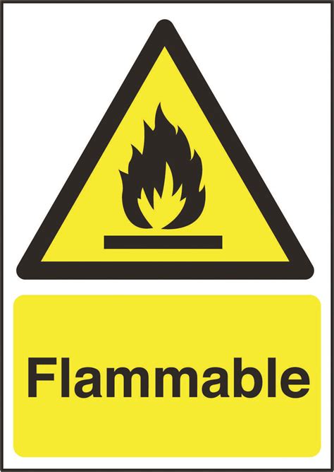 Flammable Sign - Pack of 10 (HZS29-RP2015), 210 x 148mm - 1mm Rigid ...