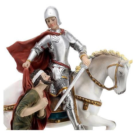 St Martin of Tours statue on horse resin 22 cm | online sales on HOLYART.com