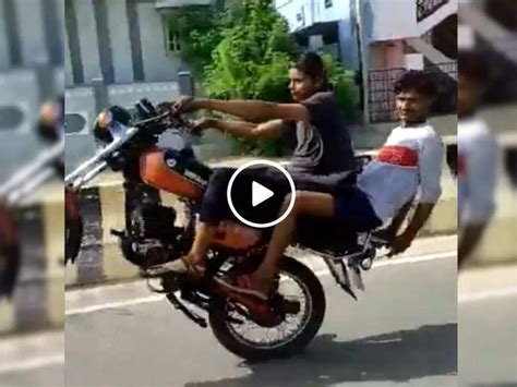 bike wheelie goes wrong karnataka minors doing wheelie motorcycle on ...