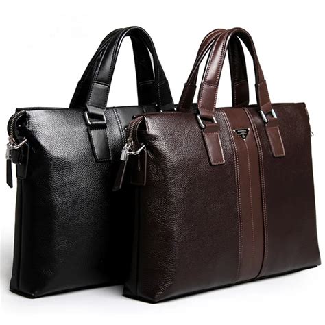 P.kuone Brand Designer Men Handbags Shoulder Bag Leather Luxury Briefcase Messenger Bags For Men ...