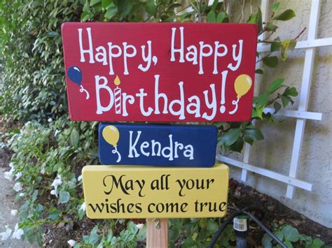 Personalized Happy Birthday Yard Sign May All Your Wishes