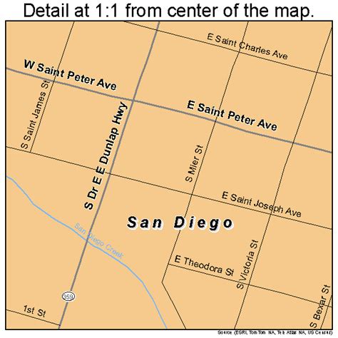 San Diego Texas Street Map 4865180