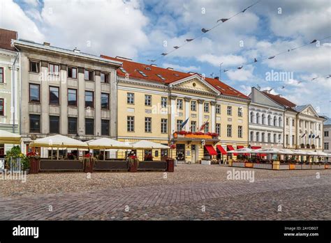 Town hall square, Tartu, Estonia Stock Photo - Alamy