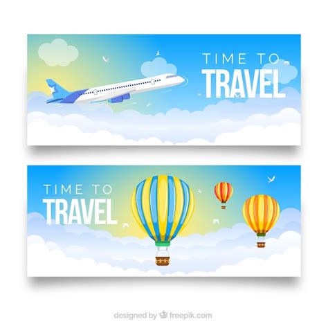 Travel banners with flat design Vector | Free Download