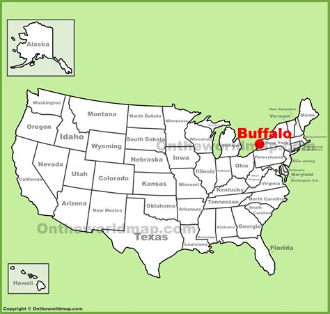 Buffalo location on the U.S. Map - Ontheworldmap.com