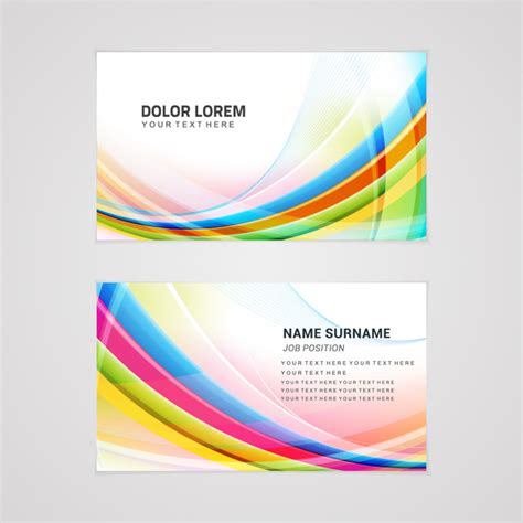 Colorful abstract business card templates Free vector in Adobe Illustrator ai ( .ai ) vector ...