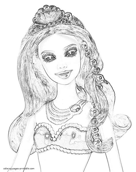 Pearl Princess Barbie coloring pages || COLORING-PAGES-PRINTABLE.COM