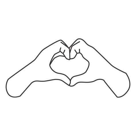 Hands Shaping Heart Line Art PNG & SVG Design For T-Shirts