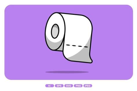 Toilet Tissue Paper Roll Cartoon Graphic by mokshastuff · Creative Fabrica