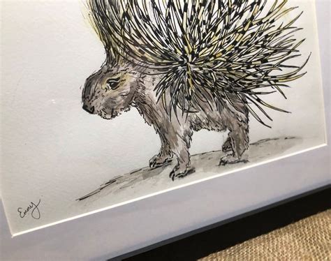 Porcupine art porcupine watercolour porcupine picture | Etsy