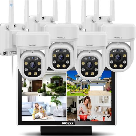 (Auto Tracking & 2-Way Audio) WiFi PTZ Outdoor Security Camera System ...