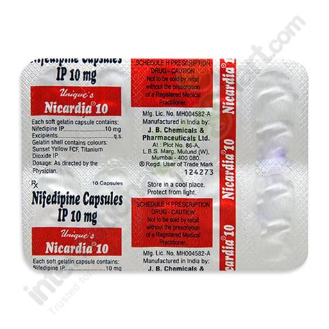 Buy Nifedipine 10mg Capsules Online | IDM