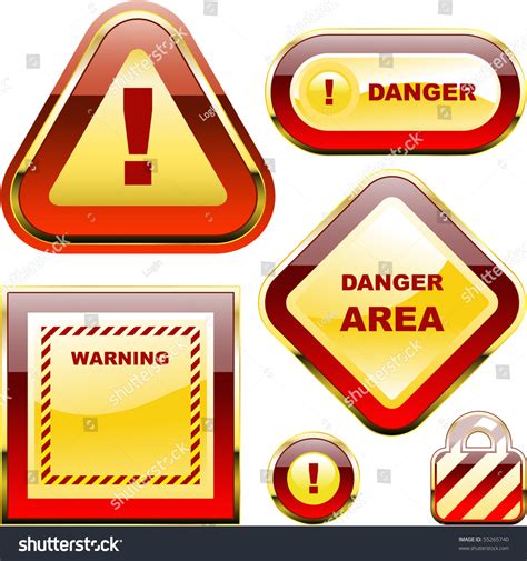 Warning Label Set. Vector Illustration. - 55265740 : Shutterstock