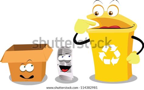 Vector Cartoon Representing Funny Recycling Bin Stock Vector (Royalty Free) 114382981 | Shutterstock