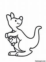 Printable Animal Kangaroo With Baby Coloring Pages  Free Kids Coloring sketch template