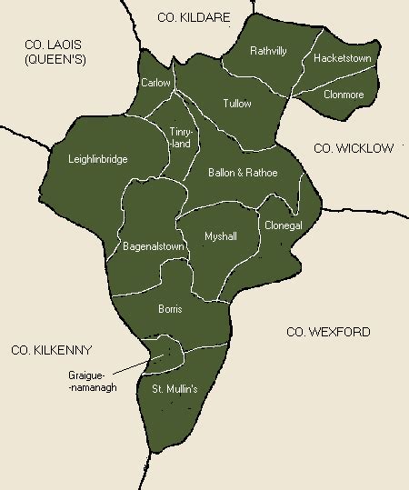 Map Of Carlow County - Map Of West