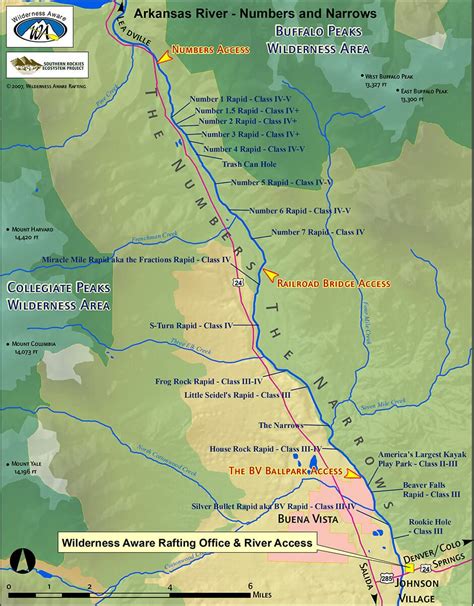 Numbers and Narrows Sections Map | Arkansas River