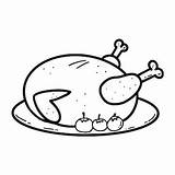 Roast Chicken Coloring Page sketch template