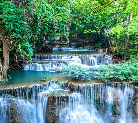 Widescreen On Beautiful Nature Hd Rainforest Waterfall - Beautiful Scenery Wallpaper Background ...