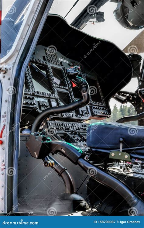 Cockpit Interior Of Airbus Helicopters H215 Formerly Eurocopter AS332 Super Puma Heavy-lift ...