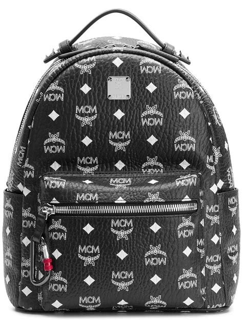 logo print backpack | Backpacks, Mcm, Black backpack