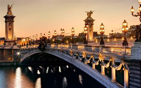 Wallpaper France Paris, Pont Alexandre III, Seine river, city lights night scenery 1680x1050 HD ...