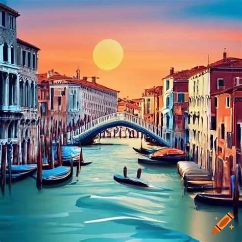 Iconic venice grand canal scenery on Craiyon