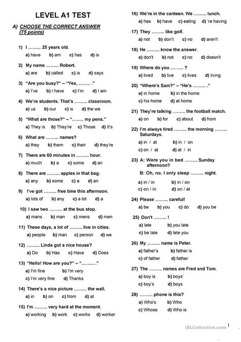 English Reading Comprehension Placement Test Pdf - Maryann Kirby's ...