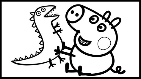 Peppa Pig Dinosaur Coloring Pages - BubaKids.com