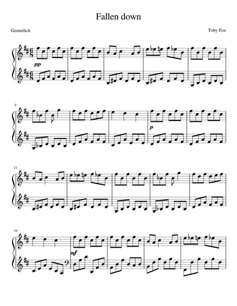 Fallen down Sheet music for Piano | Download free in PDF or MIDI ...