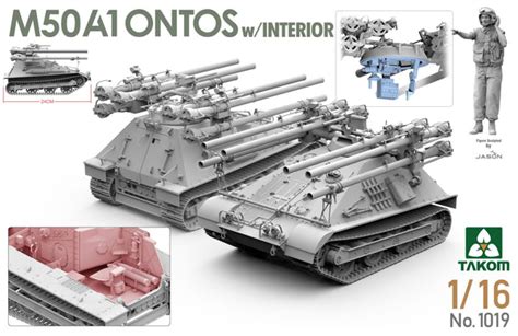 Takom 1/16 M50A1 Ontos Tank w/Interior & Figure (New Tool) Kit ...