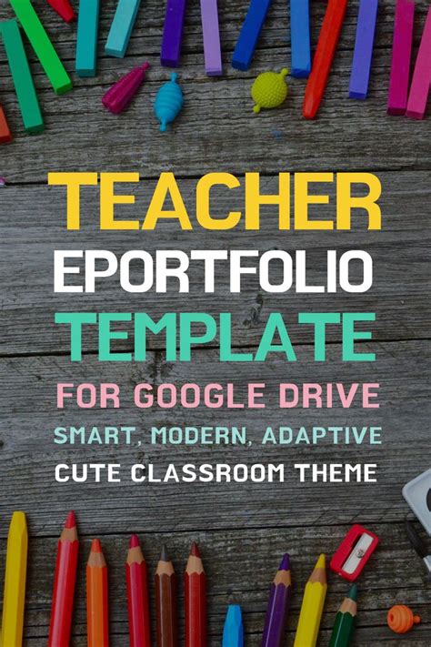 the cover of teacher eportfolio template for google drive smart, modern ...