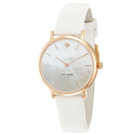 Kate Spade New York Womens Metro Classic White Leather Strap Watch 34mm ...