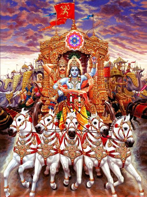 Lord Krishna Riding Chariot Of Arjun – Eastern Art Shop