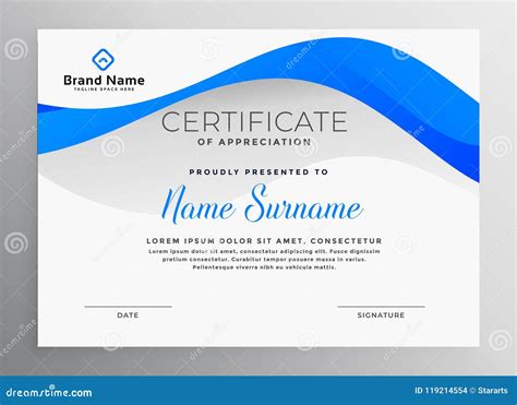 Modern Blue Professional Certificate Template Stock Vector ...