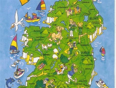 Postcard A La Carte: Ireland - Cartoon Map