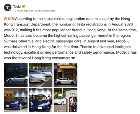 Tesla and the Model 3 overtake ICE competitors in Hong Kong