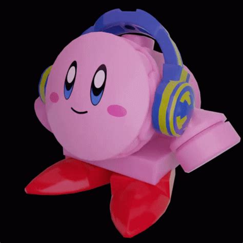 Kirby Lego Kirby GIF - Kirby Lego Kirby Kirby Headphones - Discover & Share GIFs