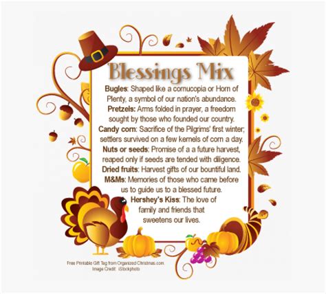 Thanksgiving Blessing Mix Recipe Gift Tag , Free Transparent Clipart ...