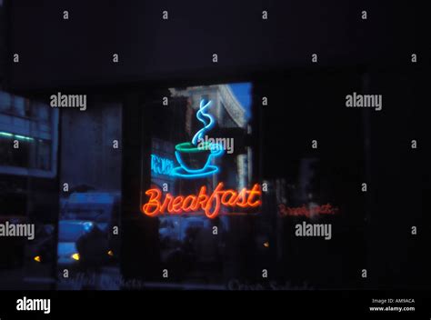 Breakfast Neon Sign Stock Photo - Alamy