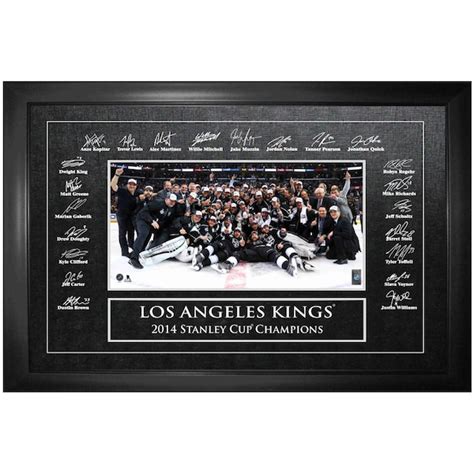 Los Angeles Kings 2014 Stanley Cup Champions Team Etched Signatures ...