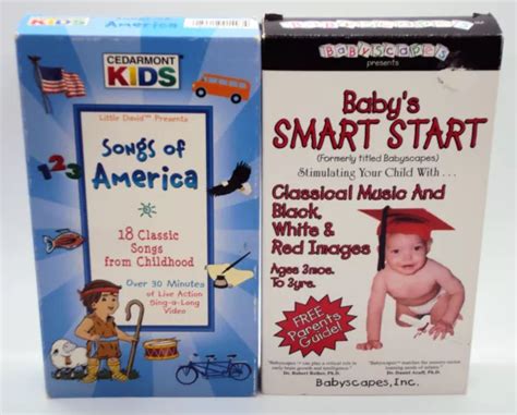 CEDARMONT KIDS SONGS OF AMERICA & BABY'S SMART START 2 VHS Video Tapes ...