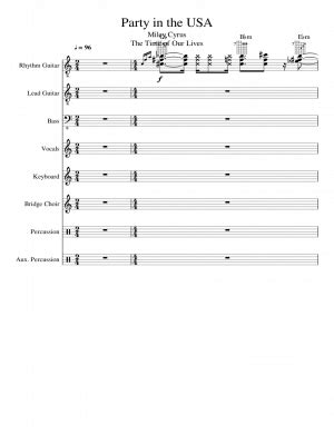 Free sheet music: Party In The USA- by Miley Cyrus, Play and Download ...