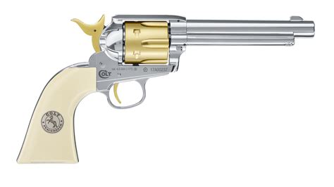 Umarex SAA .45 Colt Peacemaker .177 Pellet - Gold / Nickel Edition - PULL THE TRIGGER