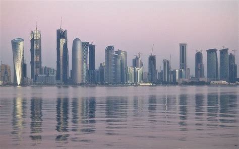 Doha Skyline at Sunrise | Doha skyline, Skyline, City skyline