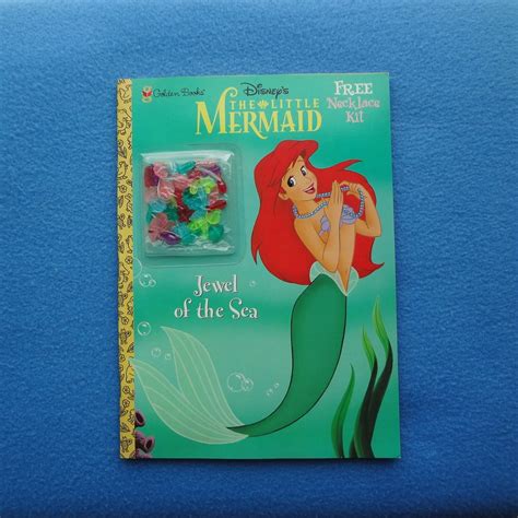 2 Disney's the Little Mermaid Golden Books Jewel of the Sea Coloring Books With FREE Necklace ...