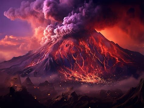 Premium AI Image | PurpleStyled Volcano in the Photography