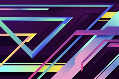 Colorful gradient geometric shapes wallpaper Vector | Free Download